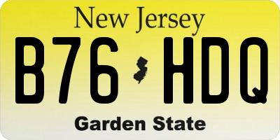 NJ license plate B76HDQ