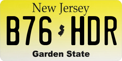 NJ license plate B76HDR