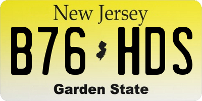 NJ license plate B76HDS