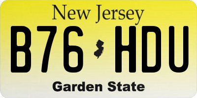 NJ license plate B76HDU
