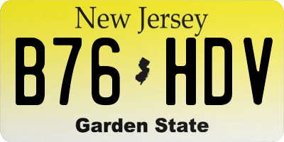 NJ license plate B76HDV