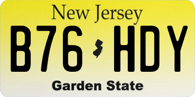 NJ license plate B76HDY