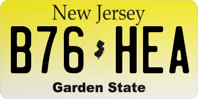 NJ license plate B76HEA