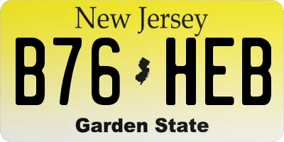 NJ license plate B76HEB