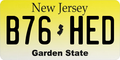NJ license plate B76HED