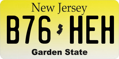 NJ license plate B76HEH
