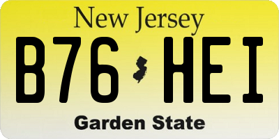 NJ license plate B76HEI