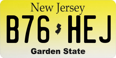 NJ license plate B76HEJ