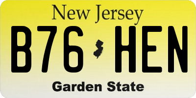 NJ license plate B76HEN