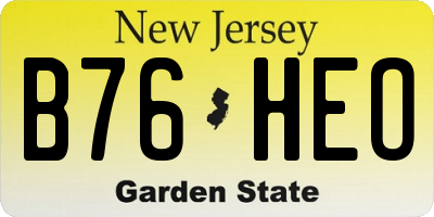 NJ license plate B76HEO