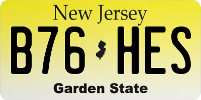 NJ license plate B76HES