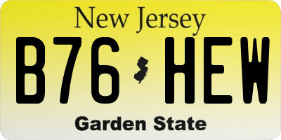 NJ license plate B76HEW