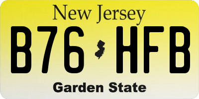 NJ license plate B76HFB