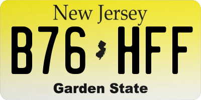 NJ license plate B76HFF