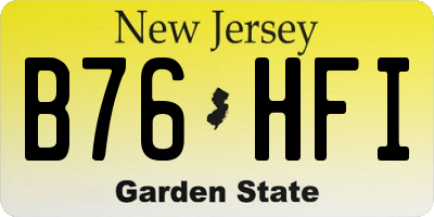 NJ license plate B76HFI