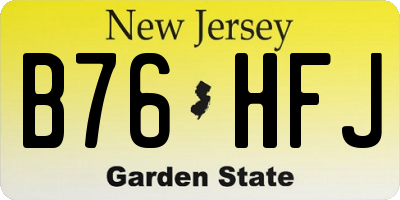 NJ license plate B76HFJ