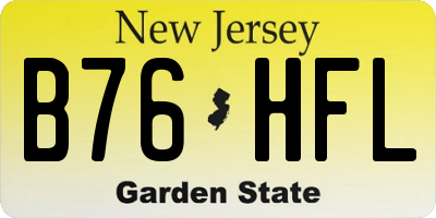 NJ license plate B76HFL