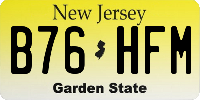 NJ license plate B76HFM