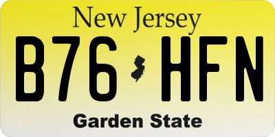 NJ license plate B76HFN