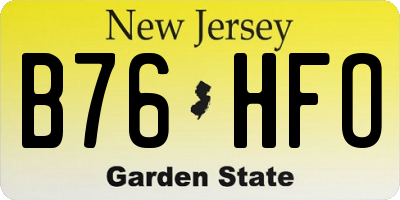 NJ license plate B76HFO