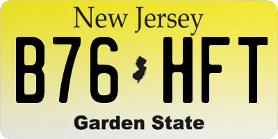 NJ license plate B76HFT