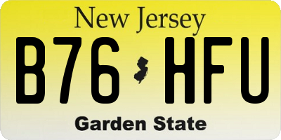NJ license plate B76HFU