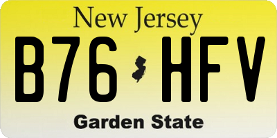 NJ license plate B76HFV