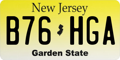 NJ license plate B76HGA