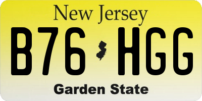 NJ license plate B76HGG