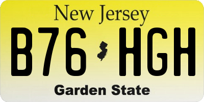 NJ license plate B76HGH