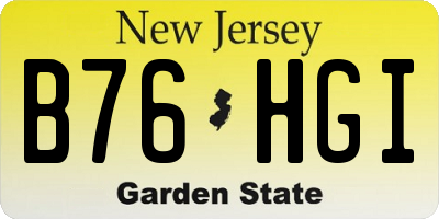 NJ license plate B76HGI