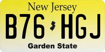 NJ license plate B76HGJ