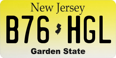NJ license plate B76HGL