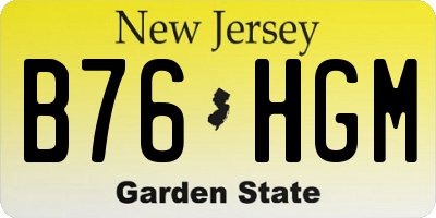 NJ license plate B76HGM