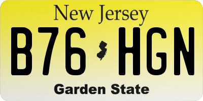 NJ license plate B76HGN