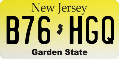 NJ license plate B76HGQ