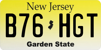 NJ license plate B76HGT