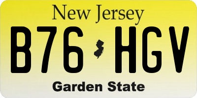 NJ license plate B76HGV