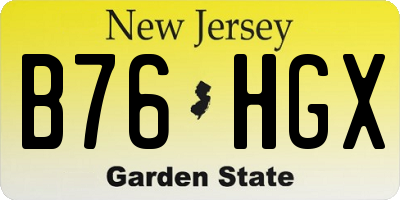 NJ license plate B76HGX
