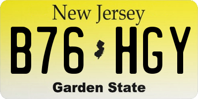NJ license plate B76HGY