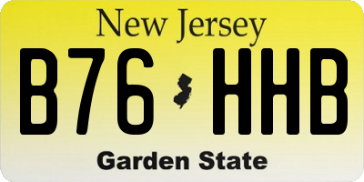 NJ license plate B76HHB