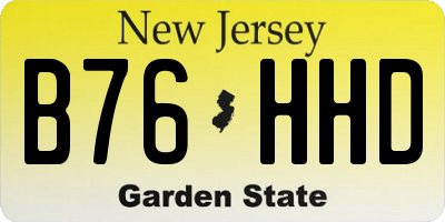 NJ license plate B76HHD