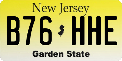 NJ license plate B76HHE