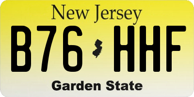NJ license plate B76HHF