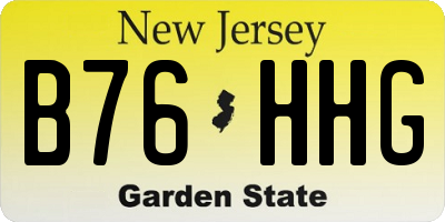 NJ license plate B76HHG