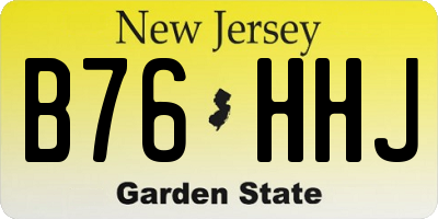 NJ license plate B76HHJ