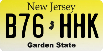 NJ license plate B76HHK