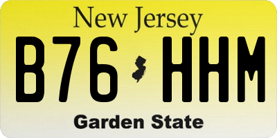 NJ license plate B76HHM