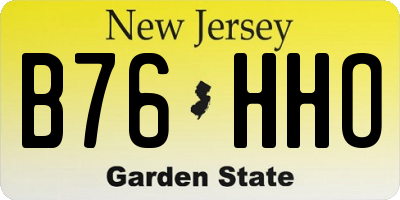 NJ license plate B76HHO