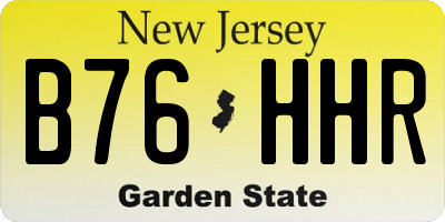 NJ license plate B76HHR